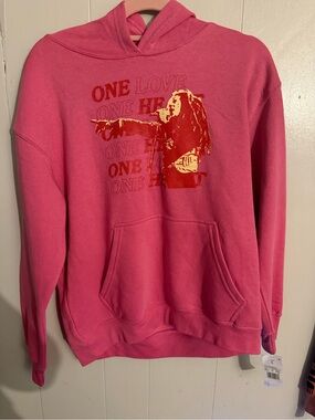 2 hoodies, one journal  Pink Graphic Hoodie Sweatshirt - One Love Design